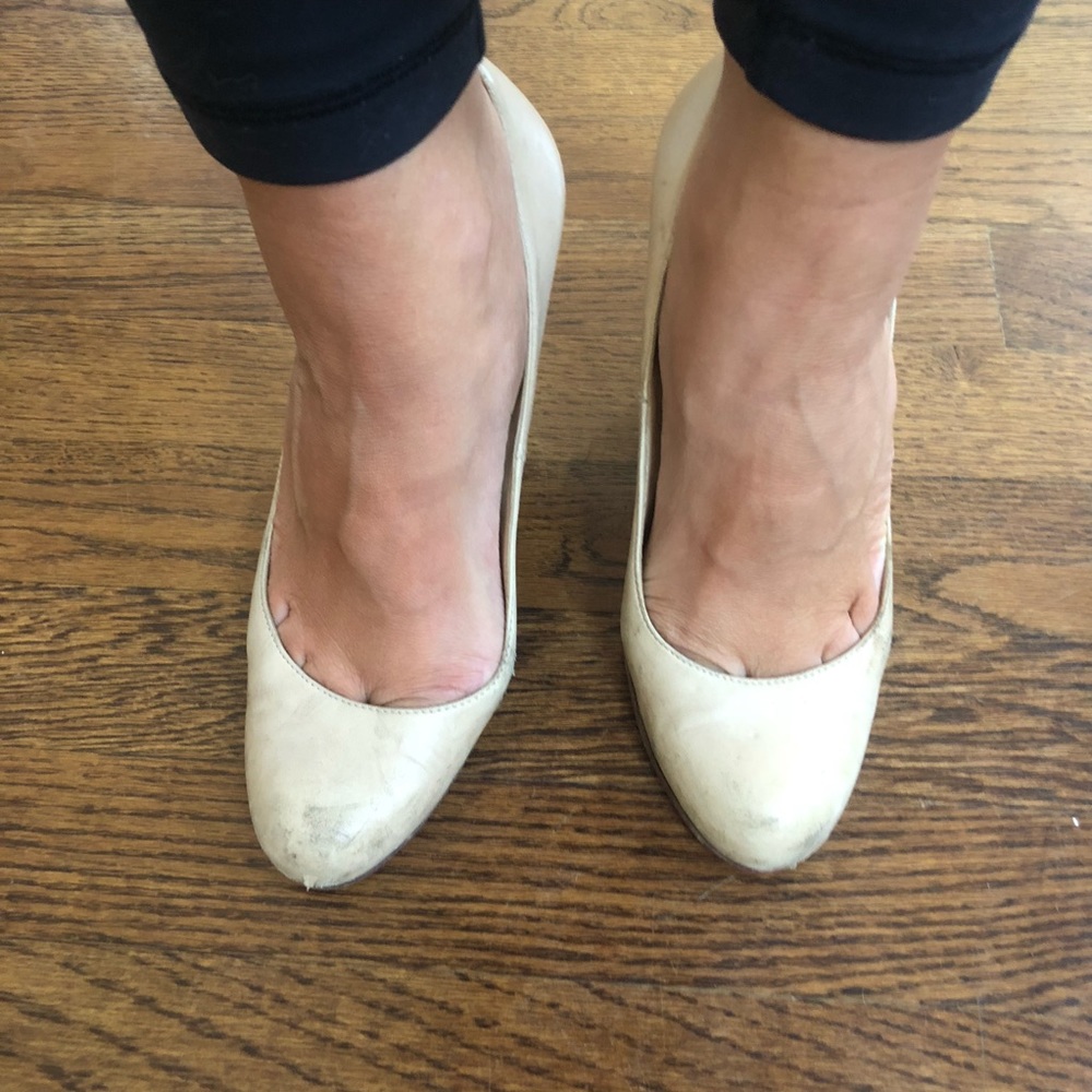 SOLD Christian Louboutin Tan Wedges Heels 36.5